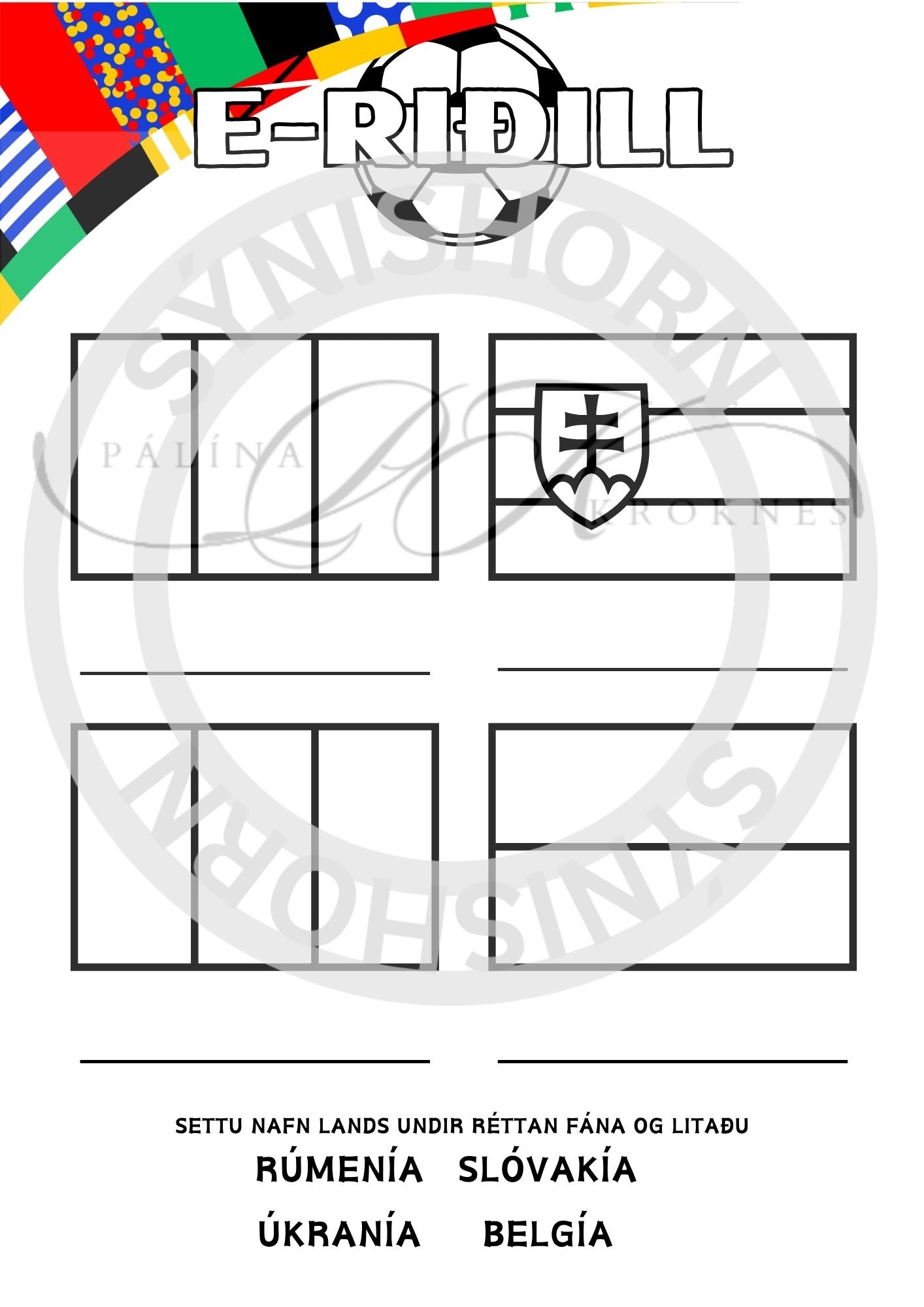 EM 2024 - verkefnahefti og litabók (7 EUR = 1000 isk)
