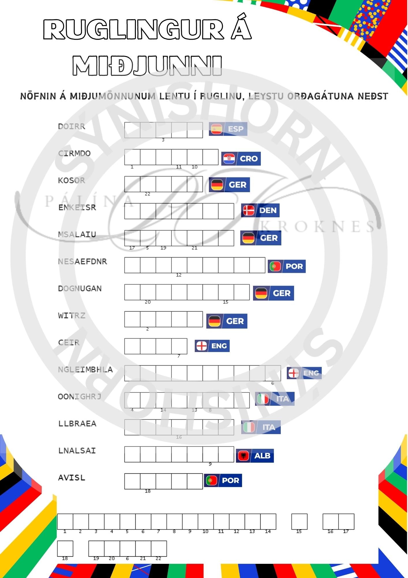 EM 2024 - verkefnahefti og litabók (7 EUR = 1000 isk)