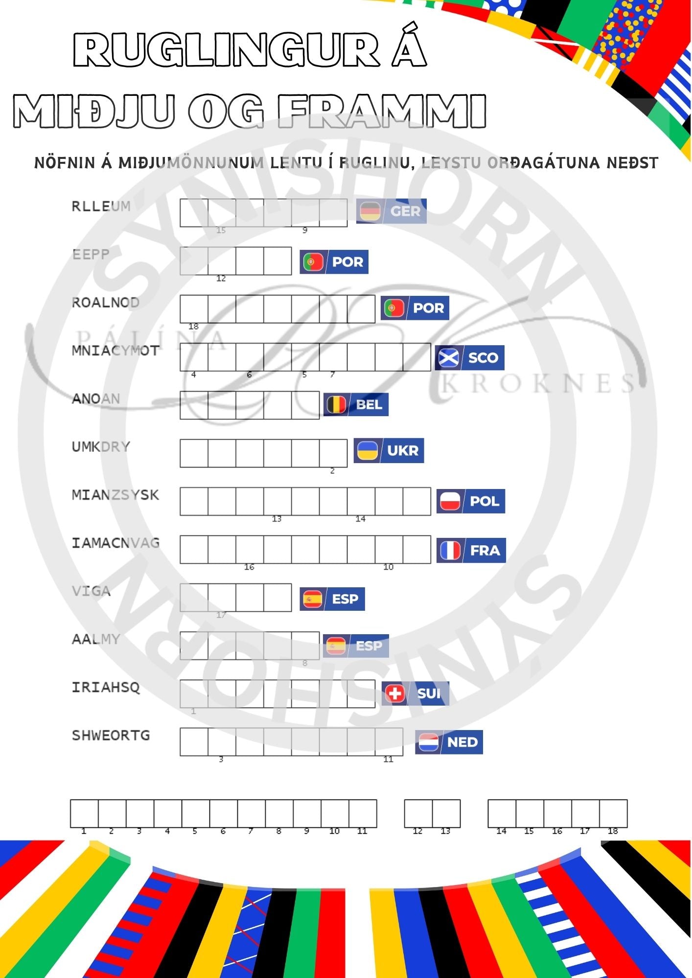 EM 2024 - verkefnahefti og litabók (7 EUR = 1000 isk)