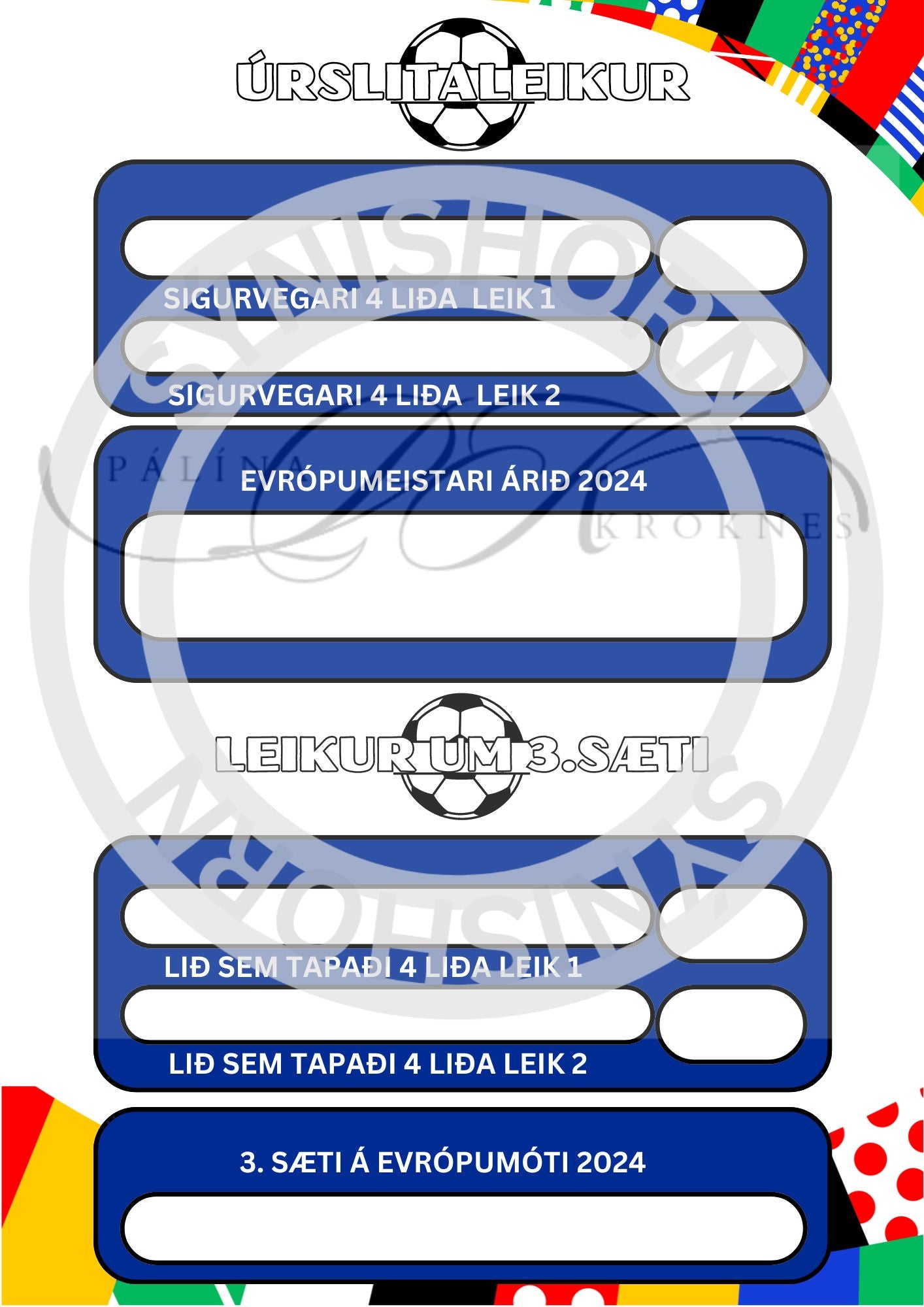 EM 2024 - verkefnahefti og litabók (7 EUR = 1000 isk)